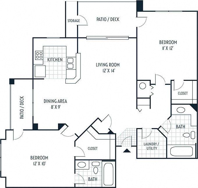 2 Bedroom B floor plan